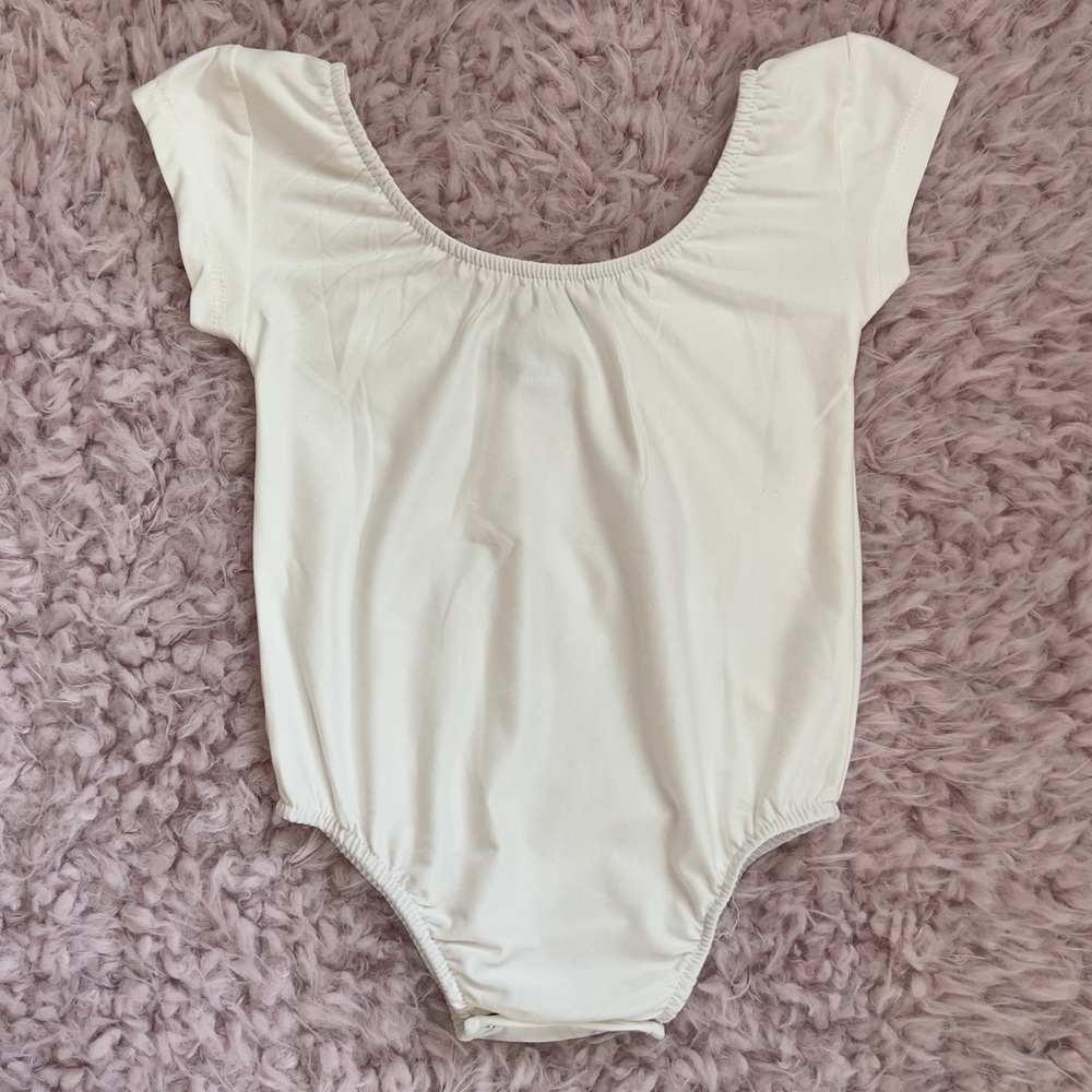 NWOT Bailey's Blossoms Maggie Cap Sleeve Leotard - Snow White